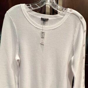 Talbots Knit Crewneck Side Button Sweater